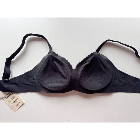 NWT KNIXTEEN Black Bra Boss Scalloped Seamless Bra, Size M - Picture 5 of 9